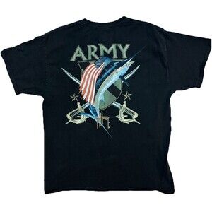 Guy Harvey Army Patriotic Fishing T Shirt Military Short Sleeves Size Large